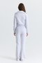 Zippered Sweatshirt and Bell-Bottom Sweatpants Set - 5