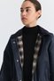 Waxed Look Velvet Collar Jacket - 3