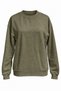 Women's Black Crew Neck Basic Diagonal Textured Sweatshirt - 2