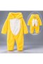 Girls Boys Plush Jumpsuit with Hood, Rabbit Patterned Warm Winter Jumpsuit, 1-2-3 Years Old