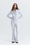 Zippered Sweatshirt and Bell-Bottom Sweatpants Set