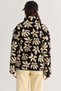 Women's Black-Cream Patterned Stand Collar Pocket Detailed Ribbed Zippered Fleece Sweatshirt 4219 60286646 - 7
