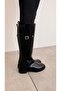 Women's Boots with Elastic Buckle Black Yanki̇ - 7