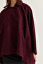 Women's Cherry Asymmetric Button Detailed Pocketed Cashmere Cape Poncho 430 60286463 - 5