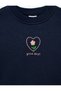Raised Long Sleeve Crew Neck Sweatshirt with Floral Embroidery - 5