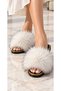 Women'S, Genuine Leather, Gold Striped, Black Sole, Luxury Slippers - 5