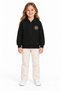 34410-26 Girl's Zippered Hooded Sweatshirt with Silver Stone Detail, Ages 5–8