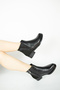 Jayla Genuine Leather Floater Rubber Detailed Zippered Daily Low Heeled Women's Boots Real Leather Black - 2