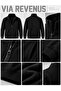 Biker Printed Unisex Zippered High Collar Sweatshirt - 2