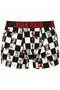 Black Ecru Chess Patterned Cotton Men's Boxers - Db352