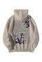 Unisex Cream Oversize Hoodie - Too Much Cute Cat Meow Printed 3 Thread Threaded Hooded Sweatshirt