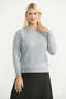 Collar Detailed Basic Knit Sweater - Light Gray - 2