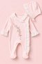 Baby Girl Luxury Floral Embroidered Ruffle Romper and Hat Set 100% Cotton Newborn Baby Clothing 0-3 Months 3-6 Months