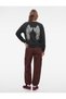 Comfortable Fit, Crew Neck, Long Sleeve, Wing Print on the Back Sweatshirt - 4
