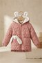 Rabbit Figured Fleece Inside Thick Winter Coat for Girls