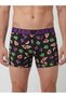 Black Purple Fig Patterned Cotton Men's Boxer - Db355