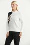 Round Neck Embroidered Knit Sweater - Bone - 4