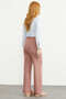 Ribbed Knit Trousers with Front Pocket Detail - Rose - 4