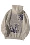 Unisex Cream Oversize Hoodie - Too Much Cute Cat Meow Printed 3 Thread Threaded Hooded Sweatshirt - 3