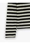 Slim Fit Long Sleeve Buttoned Striped Henley Collar T-Shirt - 3