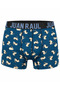 Petrol Blue Crane Patterned Cotton Men's Boxer - Db351 - 3