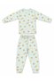Girl's Star Patterned Mint Green Long Sleeve Pajama Set - 3