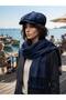 Puffy Soft Textured Scarf Shawl Shoulder Shawl Beanie Baretta Winter Hat Double Set - 2