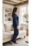 Women's Winter Plus Size Embroidered Patterned Collar Buttoned Long Sleeve Pajama Set - 2