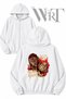 Travis Scott You Will Never Back Printed Zipper Hooded White Cardigan (2 Yarns)