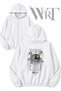 Pink Floyd Gears Back Printed Zippered Hooded White Cardigan (2 Yarn)