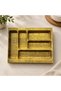 Wooden Patterned 5-Compartment Built-In Spoon Holder - 3