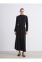 Sparkling Choices from Shining Store High-Necked Roba Collar Textured Dress - 2