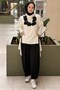 Kahma Short Front, Long Back Blouse and Pants Set with Accessories - 2