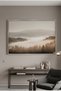 Minimalist Foggy Pine Landscape Nature Wall Art | Portrait Framed Canvas Print | Luxury Modern Botanical Decor for Living Room