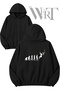 Basketball Evolution Back Printed Zippered Hooded Black Cardigan (2 Yarns)