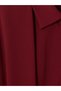 Two Mt Shop Quality Lcw Curve Burgundy Patterned Loose & Flowy Shirt Collar Long Dress - 5