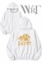 Egypt 2 Back Printed Zippered Hooded White Cardigan (2 Yarns)