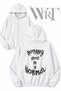 Nothing about Me Is Normal Back Printed Zippered Hooded White Cardigan (2 Yarns)