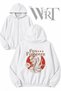 Foo Fighters Back Printed Zippered Hooded White Cardigan (2 Yarn)