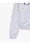 Classic Collar Zippered Pocketed Sweatshirt with Raised Print on the Back - 7