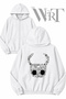 Hollow Knight 4 Back Printed Zippered Hooded White Cardigan (2 Yarn)