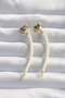 Brass Cream Color Botega Earrings - - 4