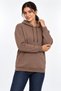 Soft Puff Fabric Women's Brown Sweatshirt with Side Pockets - 4