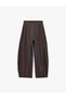 Normal Waist Balloon Cut Pocketed Buttoned Pleated Plaid Barrel Trousers - 2