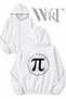 Mathematics Pi 1 Back Printed Zippered Hooded White Cardigan (2 Yarns)