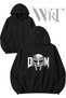 Mf Doom 3 Back Printed Zippered Hooded Black Cardigan (2 Yarns)
