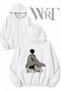Attack on Titan Levi Manga Back Printed Zippered Hooded White Cardigan (2 Yarns)