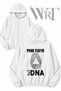Pink Floyd It's in My Dna Back Printed Zippered Hooded White Cardigan (2 Yarns)