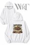 Iron Maiden Pharaoh Back Print Zippered Hooded White Cardigan (2 Yarn)