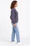 Soft Puff Fabric Women's Smoked Color Sweatshirt Crew Neck Comfortable Fit - 2